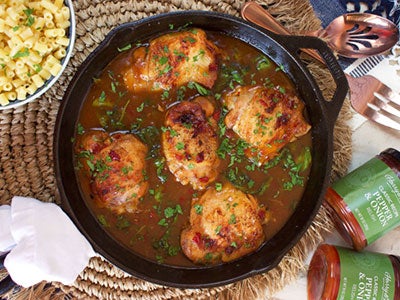 Skillet Chicken with Sweet Pepper and Onion Relish